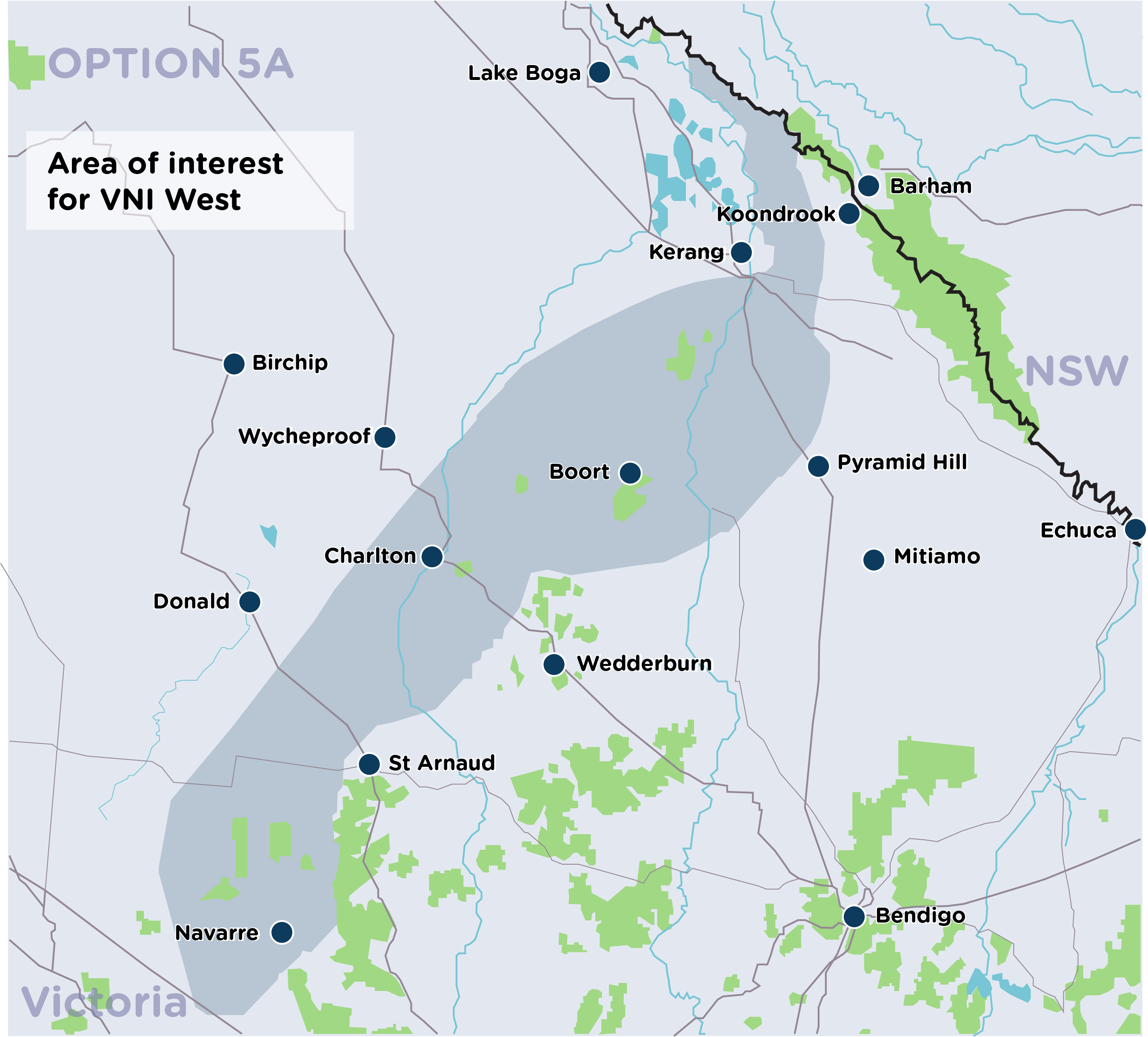 2.2 VNI West (Victoria to New South Wales Interconnector West) AEMO map